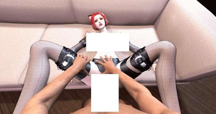[3D/动态/VAM] Dongmanlove：100-雅妃 赛博黑斯猫娘 沙发爆插水嫩 [D100][1G]-小树基地