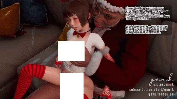 图片[2]-[3D/NTR/CV] GEN.K 新作：绿帽の人生-新年特辑 圣诞节稚气清纯女儿被隔壁老王爆中chu [中字] [1.5G] [GENcucklife]