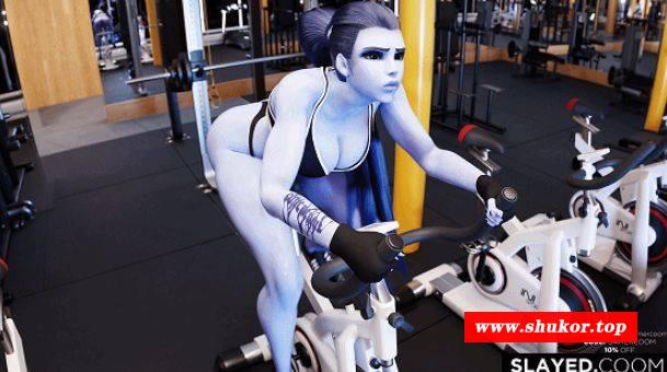 [3D/无修/CV] Slayed.Coom 10月新作：Widowmaker Cycle Shaker 黑百合 健身女神动感单车骑乘后入爆肏 [1.8G/BD][Slayed2410]-小树基地